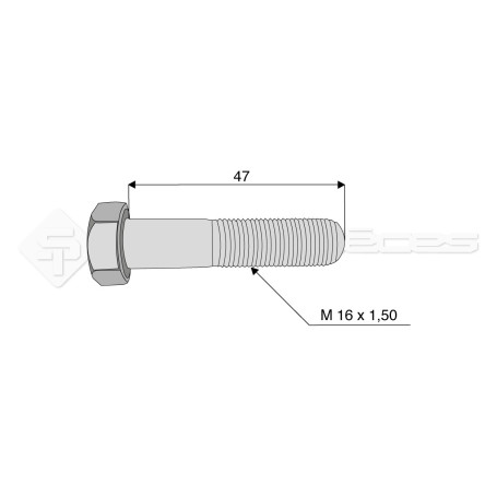 Vis - Diam. : 16 - Pas : 150 - L : 47mm