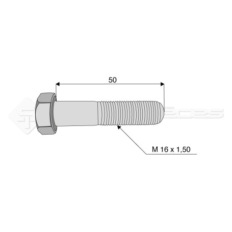 Vis - Diam. : 16 - Pas : 150 - L : 50mm