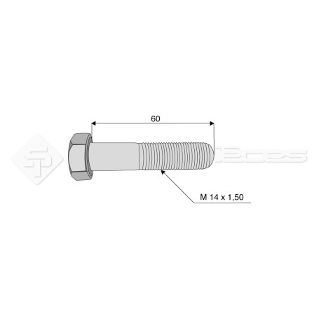 Vis - Diam. : 14 - Pas : 150 - L : 60mm