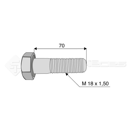 Vis - Diam. : 18 - Pas : 150 - L : 70mm