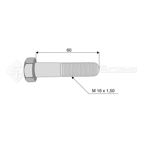 Vis - Diam. : 16 - Pas : 150 - L : 60mm - Vendu par x25