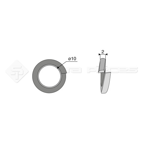 Rondelle grower - Diam. : 10 - Pas :  - L : 2mm 00