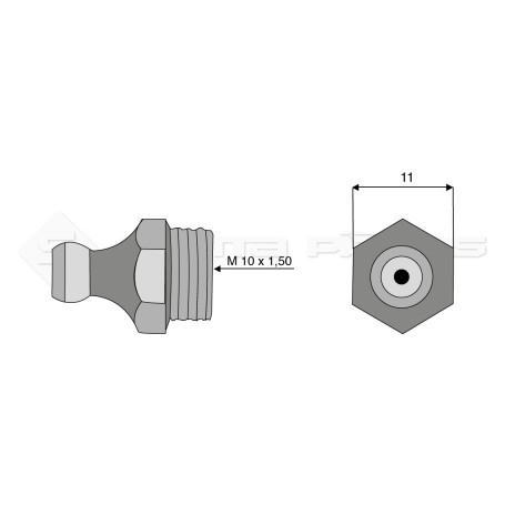 Graisseurs à tête sphérique droit - Filetage D : M10 x 1.5