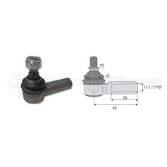 Filetage intérieur -- Base cône: 10 - Haut cône: 12 - Long. Rotule: 50 - Diam. Tige: 11.1  - Ref. 70743