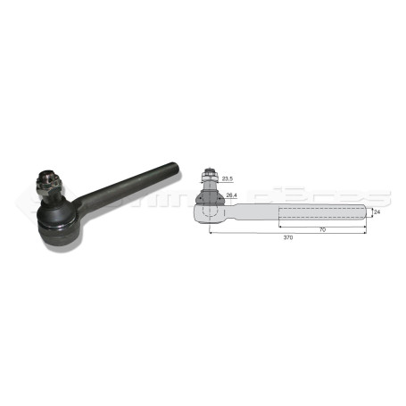 Tirant pour joint axial -- Base cône: 23.5 - Haut cône: 26.4 - Long. Rotule: 370  - Ref. 70892