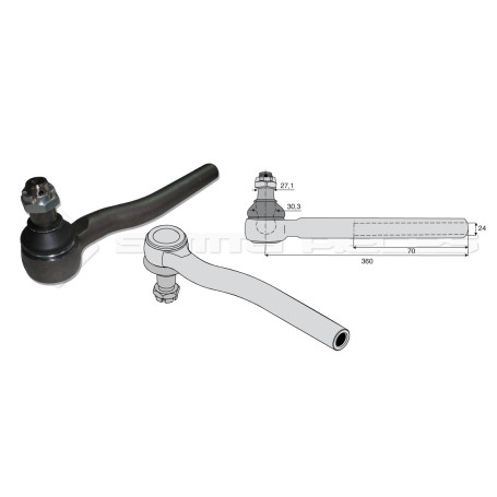 Tirant pour joint axial -- Base cône: 27.1 - Haut cône: 30.3 - Long. Rotule: 360  - Ref. 70244