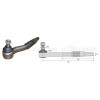 Tirant pour joint axial -- Base cône: 23.5 - Haut cône: 25.5 - Long. Rotule: 436  - Ref. 80390