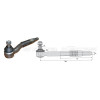 Tirant pour joint axial -- Base cône: 20 - Haut cône: 22 - Long. Rotule: 380  - Ref. 90210