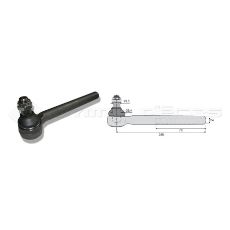 Tirant pour joint axial -- Base cône: 23.5 - Haut cône: 26.4 - Long. Rotule: 285  - Ref. 70142