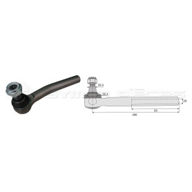 Tirant pour joint axial -- Base cône: 28.9 - Haut cône: 32.4 - Long. Rotule: 288  - Ref. 70680