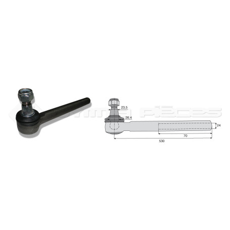 Tirant pour joint axial -- Base cône: 23.5 - Haut cône: 26.4 - Long. Rotule: 530  - Ref. 70485