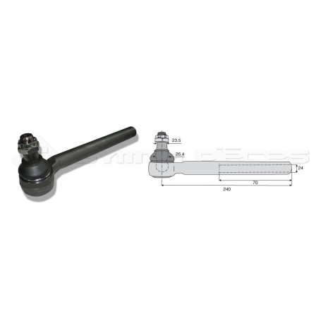 Tirant pour joint axial -- Base cône: 23.5 - Haut cône: 26.4 - Long. Rotule: 240  - Ref. 70232