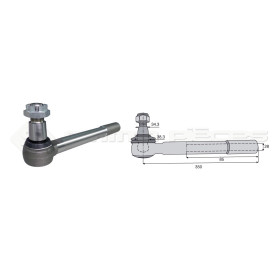 Tirant pour joint axial -- Base cône: 34.3 - Haut cône: 38.3 - Long. Rotule: 350