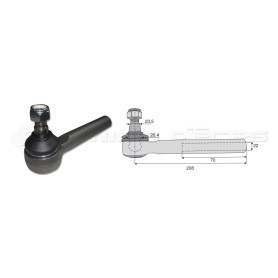 Tirant pour joint axial -- Base cône: 23.5 - Haut cône: 26.4 - Long. Rotule: 208