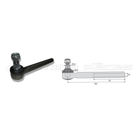 Tirant pour joint axial -- Base cône: 23.5 - Haut cône: 26.4 - Long. Rotule: 160