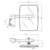 Rétroviseur avec bras D. 235x180 EA40 Ø20 -Diam. du bras : 20 mm -Longueur du bras : 170 mm