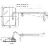 Rétroviseur avec bras télescopique G. 310x225 EA65 Ø18 -Diam. du bras : 18 mm -Longueur du bras : 585 mm