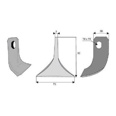 Fléau Diam 14x19 Section 70x7 mm