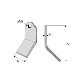 Couteau Bomford  Diam 9,5 Section 34x3