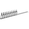 E030703 jeu de 10 douilles tournevis Torx® sur rack 1/4"