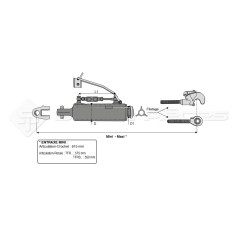 Barre de poussée hydraulique - Diam coté outil: 30x3(D) -Réf: SYH3P194