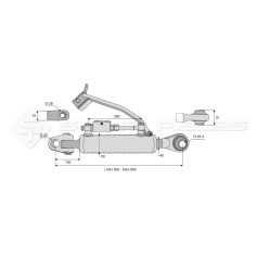 Barre de poussée hydraulique - Diam coté outil: 25.4 -Réf: SYH3PA32R2600