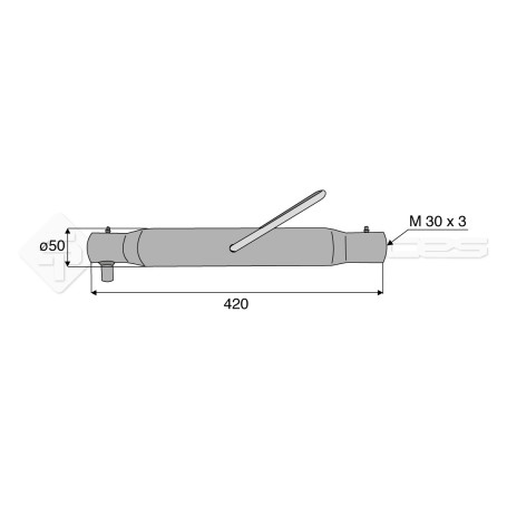 Tube de barre de poussée - L : 420mm  -Réf: SYM2P420