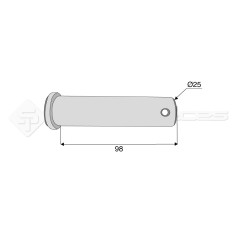 Axe tête ronde - L : 98mm