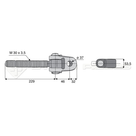 Articulation - L : 229mm - Alesage: 37