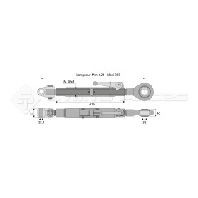 Barre de poussée mécanique - Diam coté outil: 32- Marque: CLAAS - Ref: SY3PA25R3415CA