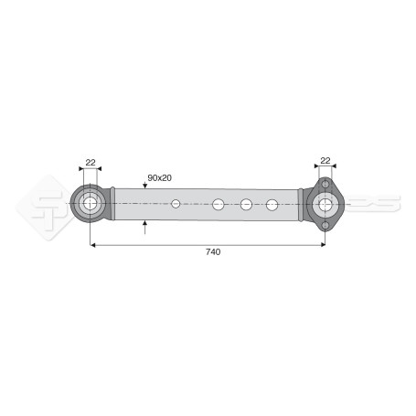 Bras de traction - L : 740mm - Marque: CBM