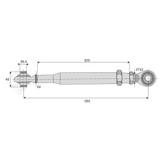 Stabilisateur rigide - Alesage: 28.4 - Marque: CNH