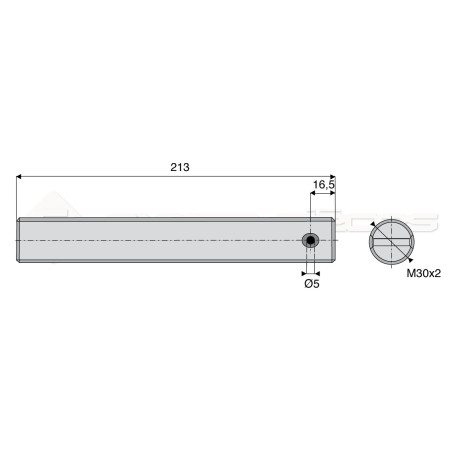 Tige filetée pour suspente mécanique - L : 213mm