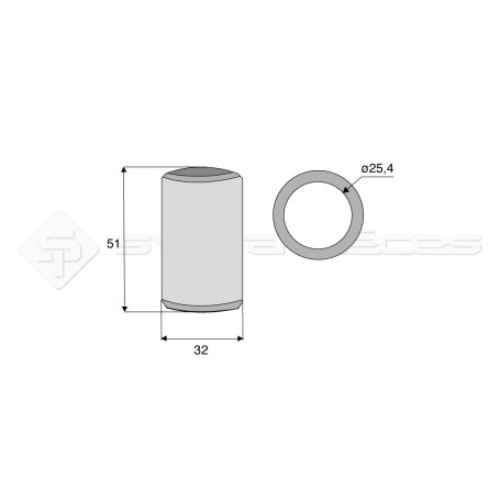 Bague de réduction de rotule - Longueur : 51  - Réf: SYBP1241