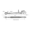 Barre de poussée mécanique - Marque: CNH - Diam. Coté tracteur : 25.4 - Diam. Coté outil : Crochet cat 2 - Réf: SY2PR2C2340NHAV