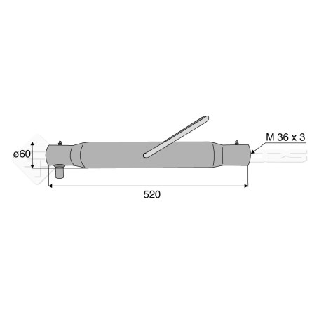 Tube de barre de poussée - Longueur : 520  - Réf: SYM3P520