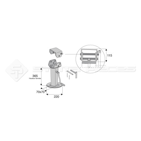 Béquille repliable - Réf: SYAM1053