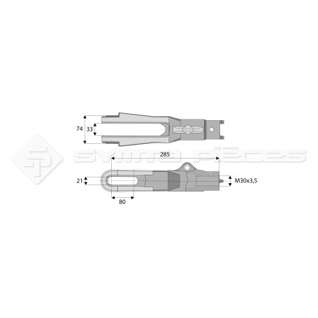 Chape inférieure pour suspente mécanique - Marque: JOHN DEERE - Réf: SYML2840CI