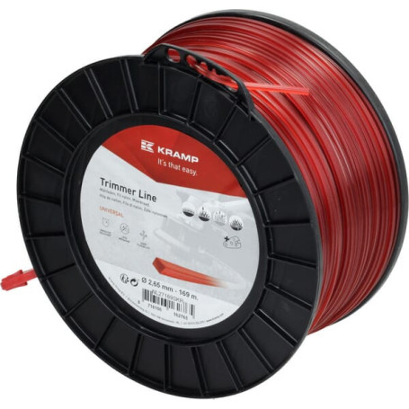 Fil de coupe Ø 2.65mm 169m carré rouge Kramp