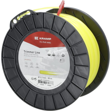 Fil de coupe Ø 3.3mm 90m rond jaune Kramp